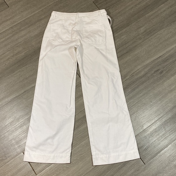GAP Wide Leg White Cotton Flat Front Casual Pants     size 4 - Picture 9 of 12